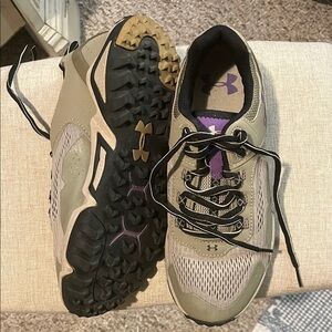 Under Armour Women's Athletic Shoes - Tan and Purple